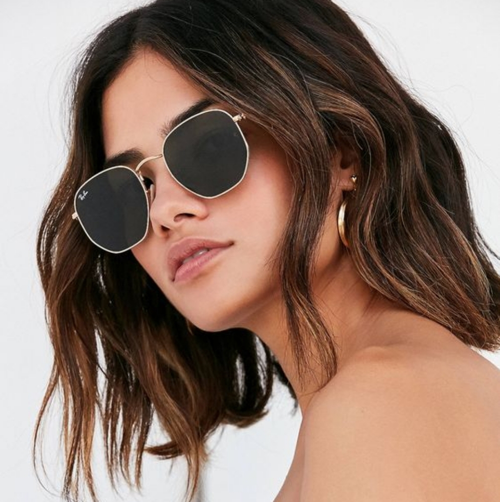 Ray-Ban Gold Frame Black Lens Sunglasses